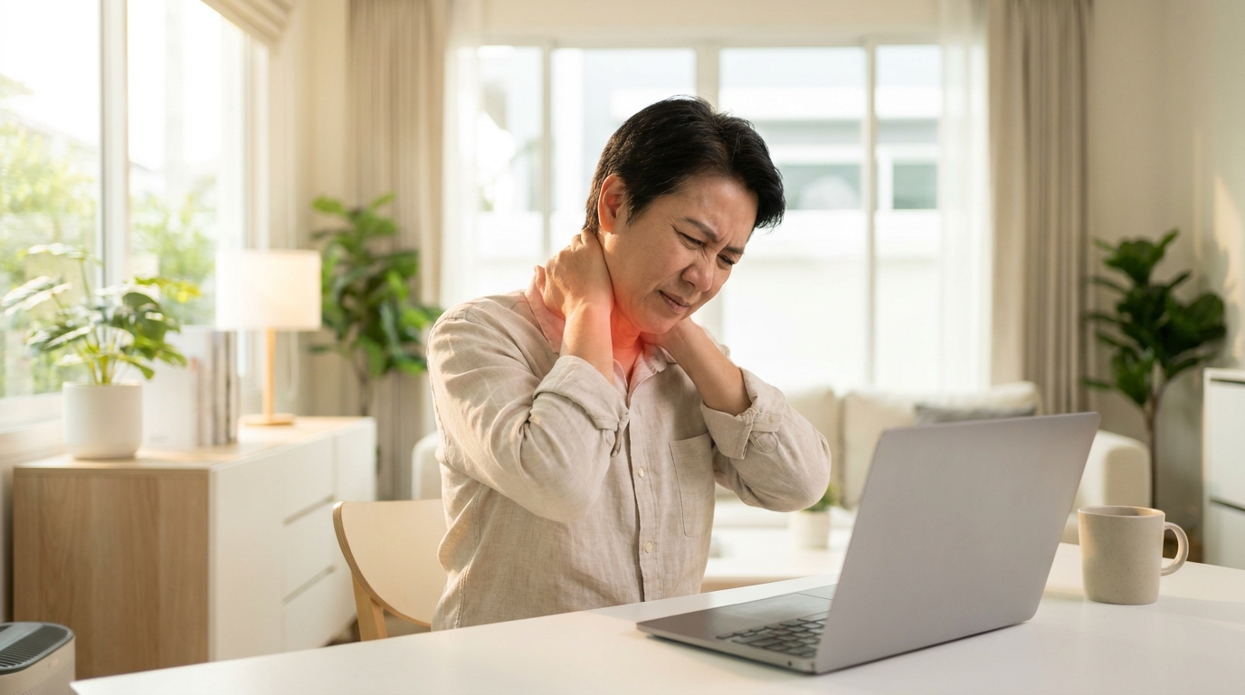 ผู้ป่วยกระดูกคอเสื่อมจับท้ายทอย ปวดต้นคอเรื้อรัง Cervical Spondylosis