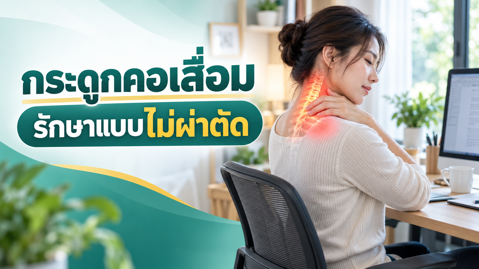 กระดูกคอเสื่อมกับการทำงานหน้าจอ: แนวทางรักษาแบบไม่ผ่าตัดและการติดตามอาการ